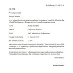 Contoh Surat Resign Kerja DOC Simple