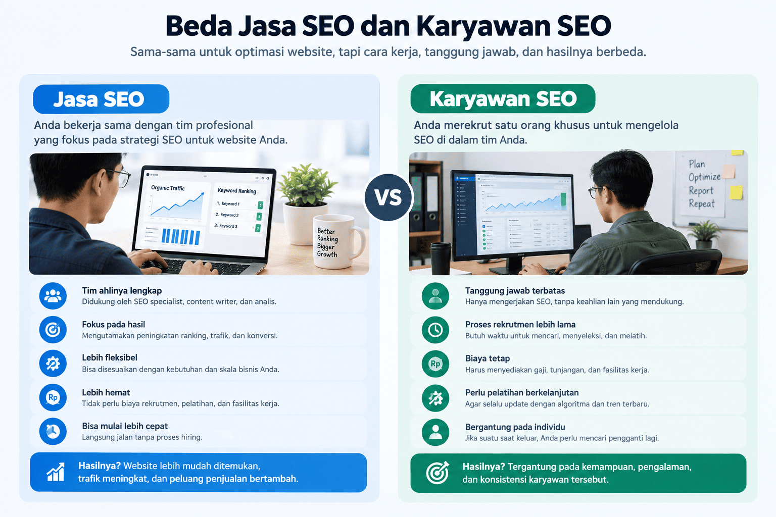 Harga jasa seo VS Harga karaywan SEO